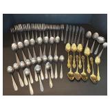 54-Piece Stainless Steel and Gold Plated Flatware Set