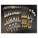 54-Piece Stainless Steel and Gold Plated Flatware Set