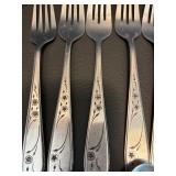 54-Piece Stainless Steel and Gold Plated Flatware Set
