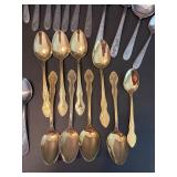 54-Piece Stainless Steel and Gold Plated Flatware Set