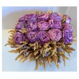 Woven Basket Set with Floral Decor and Ice Bucket with Metal Scoop