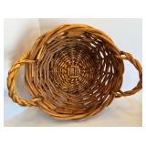Woven Basket Set with Floral Decor and Ice Bucket with Metal Scoop