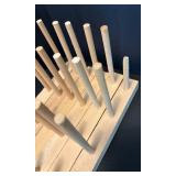 Bamboo Kitchen Collection: Plate Display Racks, Cheese Board with Knives, and Salad Utensils