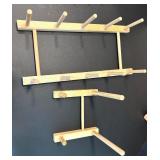 Bamboo Kitchen Collection: Plate Display Racks, Cheese Board with Knives, and Salad Utensils