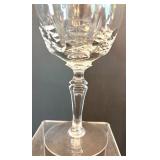 Set of 10 Crystal Wine Glasses with Elegant Faceted Design