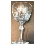 Set of 10 Crystal Wine Glasses with Elegant Faceted Design