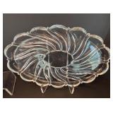 Vintage Glass Platter, ASA Creamer, Floral Teacups, and Silver Grapefruit SpoonsÂ 