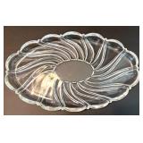 Vintage Glass Platter, ASA Creamer, Floral Teacups, and Silver Grapefruit SpoonsÂ 