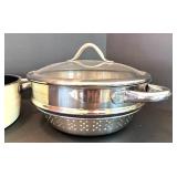 Silit Silargan Cookware Set with Enamel Pot and Stainless Steel Steamer