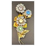 Vintage Floral Brooch, Ringer Watch, and Anne Klein Sunglasses with Case