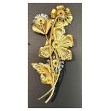 Vintage Floral Brooch, Ringer Watch, and Anne Klein Sunglasses with Case