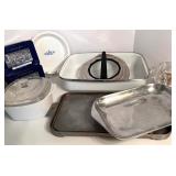 Assorted Cookware and Le Cordon Bleu Cookie Tins