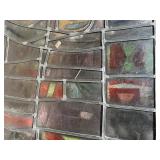 Large Antique Vintage Artisan Stained Glass Window Panel with Clown Motif