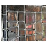 Large Antique Vintage Artisan Stained Glass Window Panel with Clown Motif