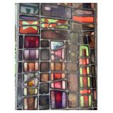 Large Antique Vintage Artisan Stained Glass Window Panel with Clown Motif