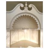 White Corner Display Cabinet with Shell Motif