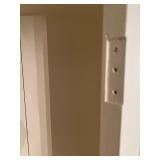 White Corner Display Cabinet with Shell Motif