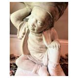 Cement Side Table with Carved Child Motif