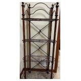 Antique Four-Tier Metal Bakers Rack with Decorative Design