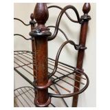 Antique Four-Tier Metal Bakers Rack with Decorative Design