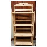 Wooden 5-Tier Folding Shelf Unit