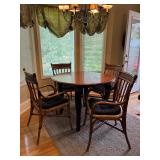 Dinec Wood Dining Table with 4 Rattan Chairs