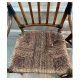 Dinec Wood Dining Table with 4 Rattan Chairs