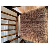 Dinec Wood Dining Table with 4 Rattan Chairs