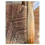 Dinec Wood Dining Table with 4 Rattan Chairs