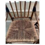 Dinec Wood Dining Table with 4 Rattan Chairs