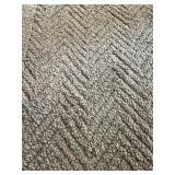 Used Beige Area Rug with Chevron Pattern