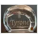 Set of 4 Tyrone Irish Crystal Highball Glasses with Decorative Piece with Logo