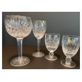 Set of 4 Tyrone Lead Crystal Wine and Water Glasses