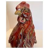 Decorative Capodimonte Rooster Figurine and Set of 4 Rooster Plates