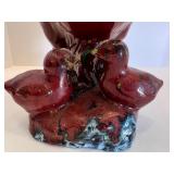 Decorative Capodimonte Rooster Figurine and Set of 4 Rooster Plates