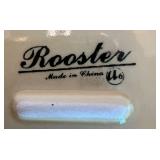 Decorative Capodimonte Rooster Figurine and Set of 4 Rooster Plates