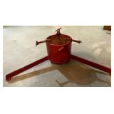 Artificial Christmas Tree Topper with Vintage Metal Tree Stand