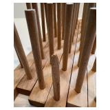 Bamboo Kitchen Collection: Plate Display Racks, Cheese Board with Knives, and Salad Utensils