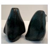 Set of 2 Carved Stone Marble Penguin Figurines