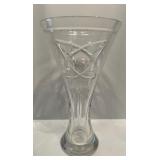 Set of 2 Cut Glass Vases with Intricate Designs including Tyrone