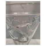 Set of 2 Cut Glass Vases with Intricate Designs including Tyrone