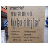 MaxChief Upholstered Metal High Back Folding Chair 4-Pack