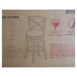 HH2 Home Wood X Back Counter Height Swivel Stool