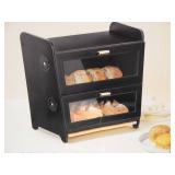 Dual Compartment Bread Box with Adjustable Venting