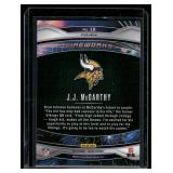 J.J. McCarthy RC   2024 Panini Prizm Fireworks #18 Minnesota Vikings Football Card