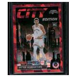 Victor Wembanyama BOOKEND RC 99/99  2024 Premium Stock City Edition Prizm #25 San Antonio Spurs Basketball Card