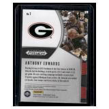 Anthony Edwards RC   2020 Panini Prizm Draft Picks Collegiate #1 Georgia Bulldogs Basketball Card