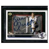 Brett Hull On-Card Auto  1992 Upper Deck #29 St. Louis Blues Hockey Card