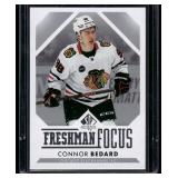 Connor Bedard RC 2023 SP Authentic Freshman Focus #FF-1 Chicago Blackhawks Hockey Card