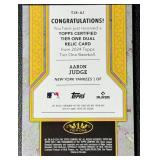 Aaron Judge Dual Relic /62 Game Used 2024 Topps Tier 1 #T1-AJ Baseball Card